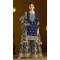 Chinon Sequins Work Pakistani Style Sharara Suit In Navy Blue - 10975197679