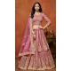 Pink Net Zari Work Wedding Wear Designer Lehenga Choli - 10989197800