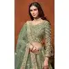 Sea Green Net Zari Work Wedding Wear Designer Plus Size Lehenga Choli - 10989197801