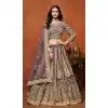 Lavender Net Zari Work Wedding Wear Designer Plus Size Lehenga Choli - 10989197802