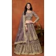 Lavender Net Zari Work Wedding Wear Designer Lehenga Choli - 10989197802