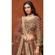 Brown Net Zari Work Wedding Wear Designer Lehenga Choli - 10989197803