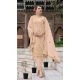 Georgette Embroidered Party Wear Salwar Suit In Peach - 11073198601