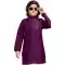 Purple Viscose Resham Work Party Wear Readymade Kids Kurta - 11076198620