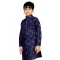 Soft Cotton Sequins Work Festival Wear Readymade Kids Kurta In Navy Blue - 11077198624