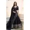Black Chanderi Plain Traditional Party Wear Plus Size Lehenga Choli - 11082198677