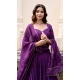 Dark Purple Chanderi Plain Traditional Party Wear Lehenga Choli - 11082198678