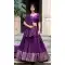 Dark Purple Chanderi Plain Traditional Party Wear Lehenga Choli - 11082198678