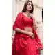 Red Chanderi Plain Traditional Party Wear Lehenga Choli - 11082198679