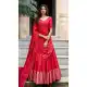 Red Chanderi Plain Traditional Party Wear Lehenga Choli - 11082198679