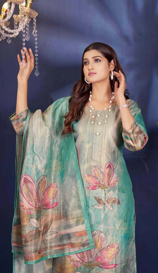 Sky Blue Shimmer Printed Party Wear Salwar Suit - 11083198683 Sky Blue Shimmer Printed Party Wear Salwar Suit - 11083198683