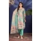 Sky Blue Shimmer Printed Party Wear Salwar Suit - 11083198683