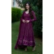 Faux Georgette Embroidered Anarkali Style Salwar Kameez In Purple - 11084198687