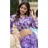 Georgette Floral Print Work Party Wear Plus Size Lehenga Choli In Purple - 11055198443