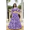 Georgette Floral Print Work Party Wear Plus Size Lehenga Choli In Purple - 11055198443