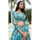 Georgette Floral Print Work Party Wear Lehenga Choli In Blue - 11055198444