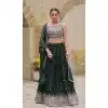 Faux Georgette Resham Work Party Wear Plus Size Lehenga Choli In Green - 11062198489