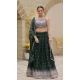 Faux Georgette Resham Work Party Wear Lehenga Choli In Green - 11062198489