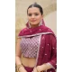 Faux Georgette Resham Work Party Wear Lehenga Choli In Wine - 11062198492