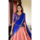 Peach Kanchipuram Weaving Work Traditional Wear Lehenga Choli - 11069198565