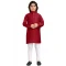 Maroon Viscose Mirror Work Readymade Kids Kurta Pajama - 11074198606
