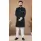 Blue Resham Work Velvet Mens Semi Indo Western - 11057198464