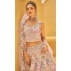 Rose Gold Organza Stone Beads Work Wedding Wear Lehenga Choli - 11072198578