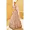 Rose Gold Organza Stone Beads Work Wedding Wear Lehenga Choli - 11072198578