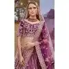 Purple Silk Thread Work Wedding Wear Plus Size Lehenga Choli - 11072198580