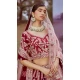 Maroon Silk Stone Beads Work Wedding Wear Lehenga Choli - 11072198581