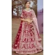 Maroon Silk Stone Beads Work Wedding Wear Lehenga Choli - 11072198581