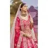 Pink Silk Stone Beads Work Wedding Wear Plus Size Lehenga Choli - 11072198582