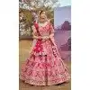 Pink Silk Stone Beads Work Wedding Wear Plus Size Lehenga Choli - 11072198582