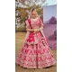 Pink Silk Stone Beads Work Wedding Wear Lehenga Choli - 11072198582