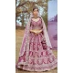 Purple Silk Stone Beads Work Wedding Wear Lehenga Choli - 11072198583