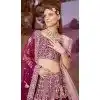 Silk Stone Beads Work Wedding Wear Plus Size Lehenga Choli In Purple - 11072198585