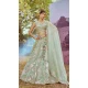 Lime Green Organza Sequins Work Wedding Wear Lehenga Choli - 11072198588