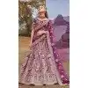Purple Silk Embroidered Wedding Wear Plus Size Lehenga Choli - 11072198591