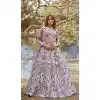 Lavender Satin Sequins Work Wedding Wear Plus Size Lehenga Choli - 11072198592