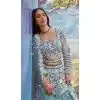 Teal Blue Satin Sequins Work Wedding Wear Plus Size Lehenga Choli - 11072198594