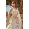 Cream Tissue Sequins Work Wedding Wear Plus Size Lehenga Choli - 11072198595