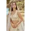 Cream Tissue Embroidery Work Wedding Wear Plus Size Lehenga Choli - 11072198596