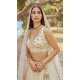 Cream Tissue Embroidery Work Wedding Wear Lehenga Choli - 11072198596