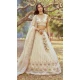 Cream Tissue Embroidery Work Wedding Wear Lehenga Choli - 11072198596