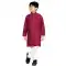 Soft Cotton Resham Work Readymade Kids Kurta Pajama In Maroon - 11075198611