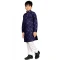 Soft Cotton Resham Work Readymade Kids Kurta Pajama In Navy Blue - 11075198612