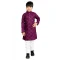 Soft Cotton Resham Work Readymade Kids Kurta Pajama In Purple - 11075198613