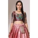 Pink Lichi Silk Weaving Work Traditional Wear Lehenga Choli - 11092198740