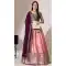 Pink Lichi Silk Weaving Work Traditional Wear Lehenga Choli - 11092198740