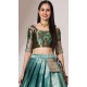 Sea Green Lichi Silk Weaving Work Traditional Wear Lehenga Choli - 11092198743